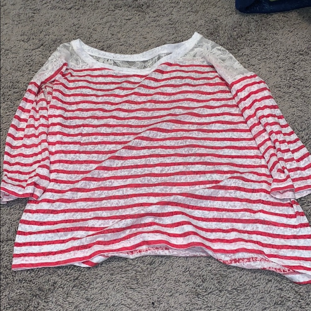 Quarter Sleeve Red & white